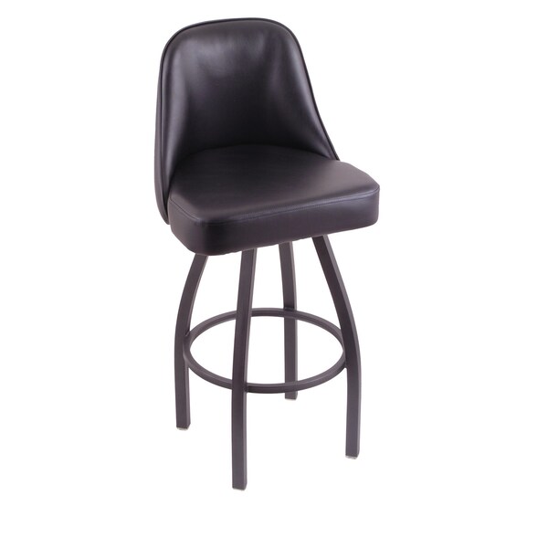 Holland Bar Stool Co Grizzly 36" Swivel Bar Stool, Pewter Finish, Black Vinyl Seat 84036PWBlkVinyl - main